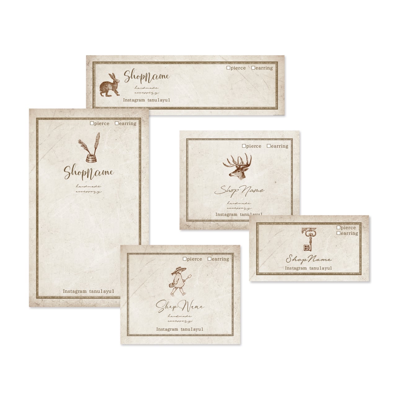 〈選べるイラスト〉アクセサリー台紙【No.130】