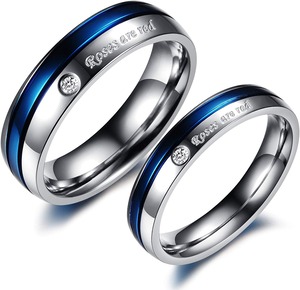 【特価処分】[Rockyu] ブランド 人気 ペアリング ステンレス シンプル シルバー 指輪 おしゃれ 1個販売 女性指輪幅4mm 男性指輪幅6mm サイズ自由組み合わせ