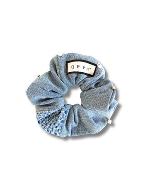 【バッグチャーム付】14cm ChouChou Upcycled Denim Pearl Bijou アップサイクルデニム × パールビジュー