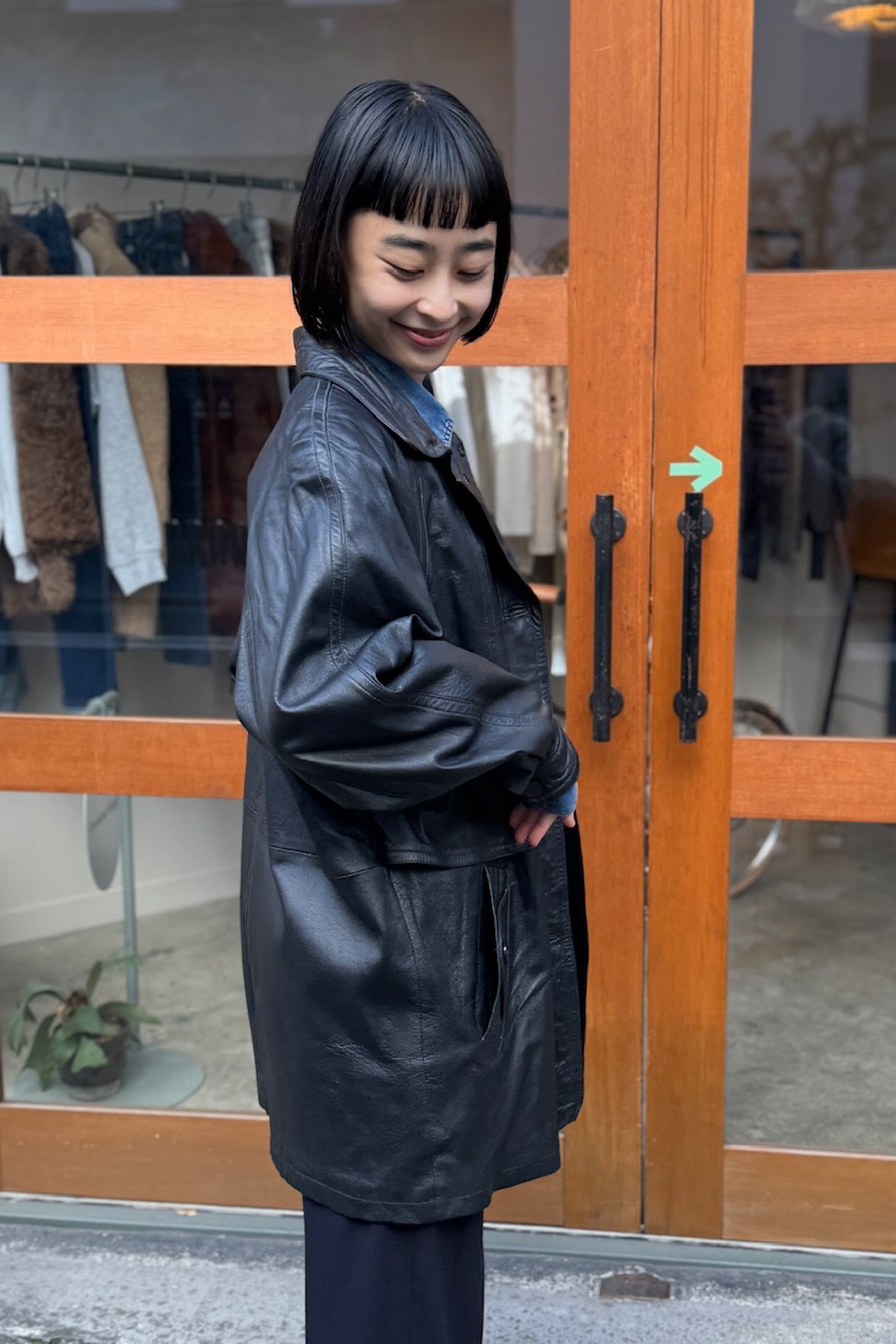 お取り置き】CANDA ブラックレザーコート | DROOMTUIN_VINTAGE