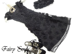 ★シルク100％★9号☆花モチ－フオ－ガンジ－シルクワンピ(OPN8194)