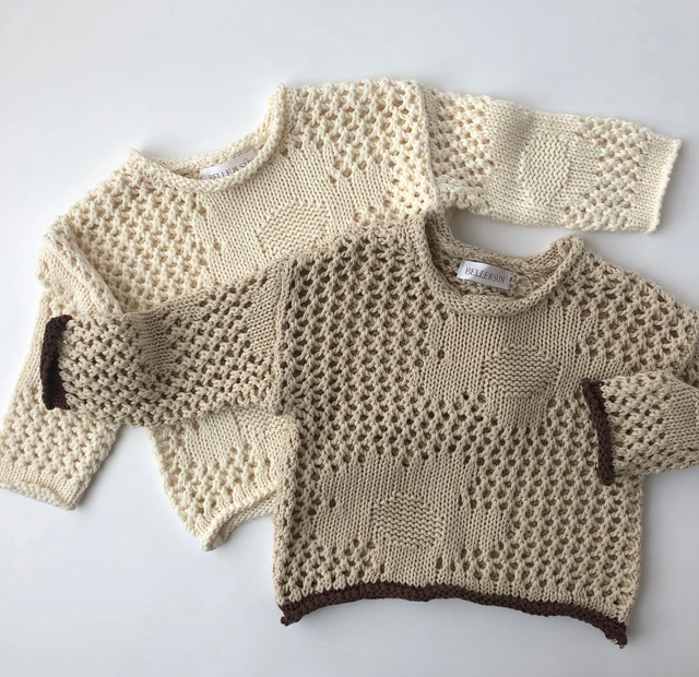 【即納】送料無料　BELLE & SUN Crochet Pullover / beige