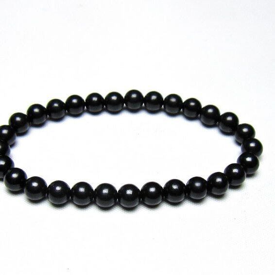 シュンガイト ブレスレット 6mm 一点物 メール便可 111-49659
