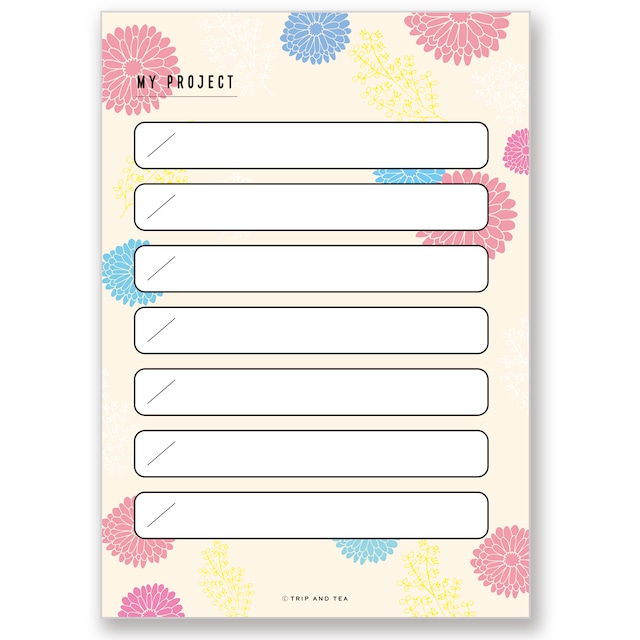 TRIP AND TEA 季節の壁掛けA4カレンダー