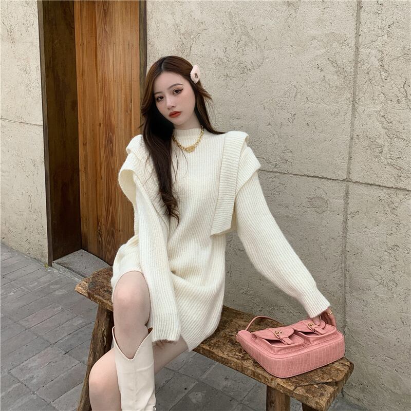 セーター レディースルーズスタイルコート オータムウィンタートップス 秋物 冬物 ブラックストロベリース67775118112