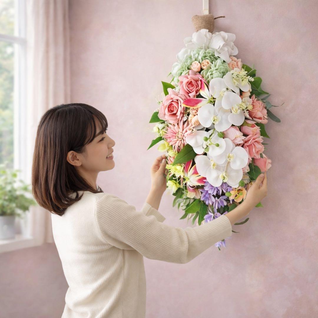 光触媒フラワー 至高の胡蝶蘭＆ローズ・ラグジュアリースワッグ 退職や