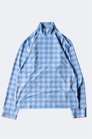 TSTS【RECYCLED POLYESTER TS TURTLENECK SHIRT-SAXE BLUE HALFTONE GINGHAM-】