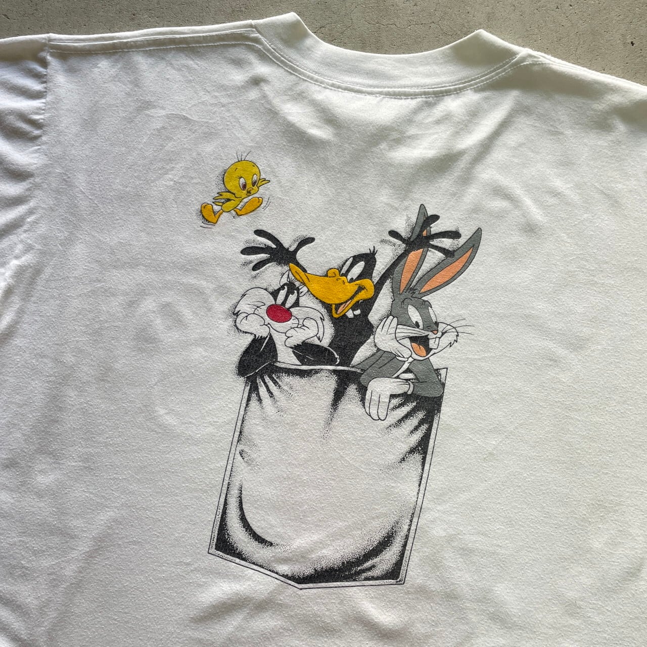 VINTAGE ヴィンテージ 90s Looney Tunes ルーニー テューンズ トゥイーティー キャラクタープリント 半袖Tシャツ カットソー ブラック