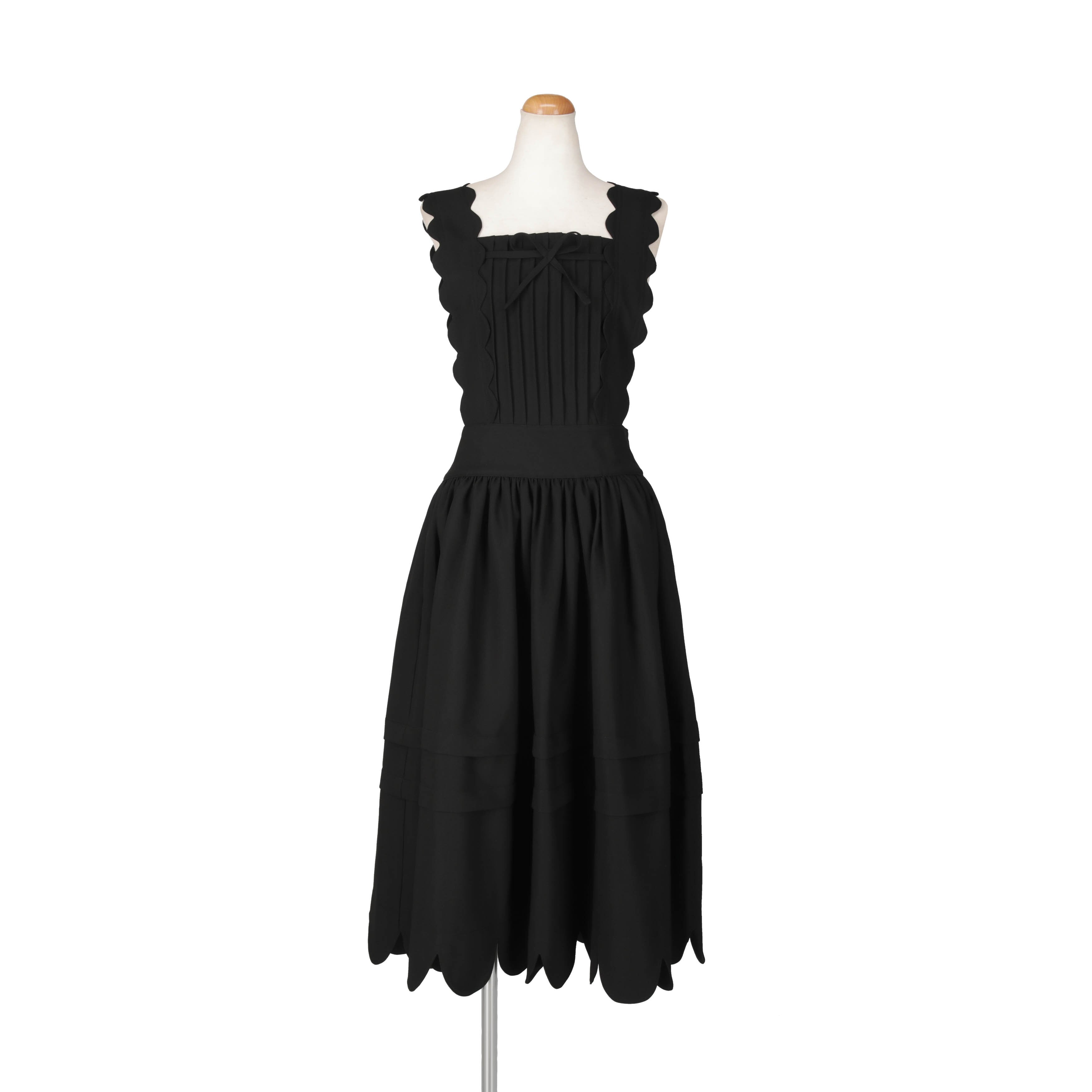 スカラップジャンパースカート BLACK