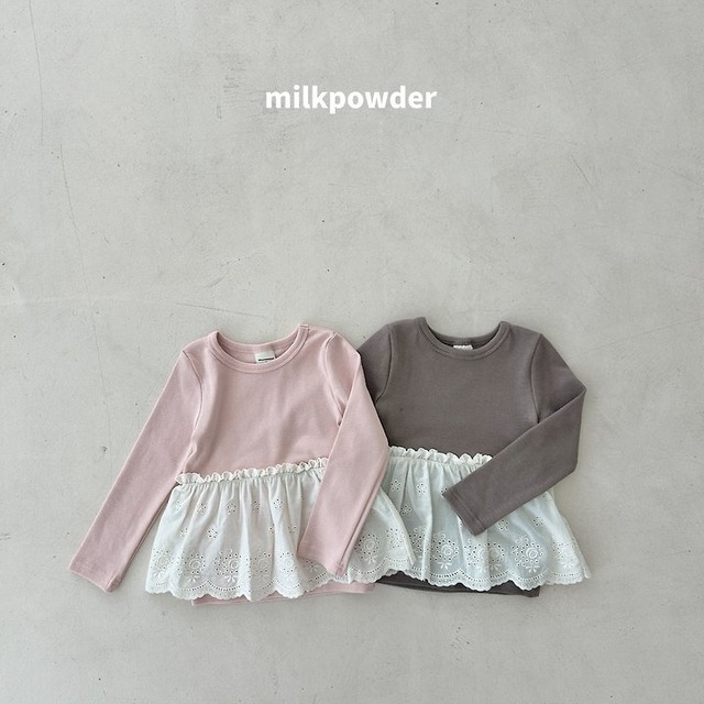 韓国子供服 / 26Autumn / 〖取寄〗milkpowder / ジェインTシャツ / 女子服 *XS~JS*