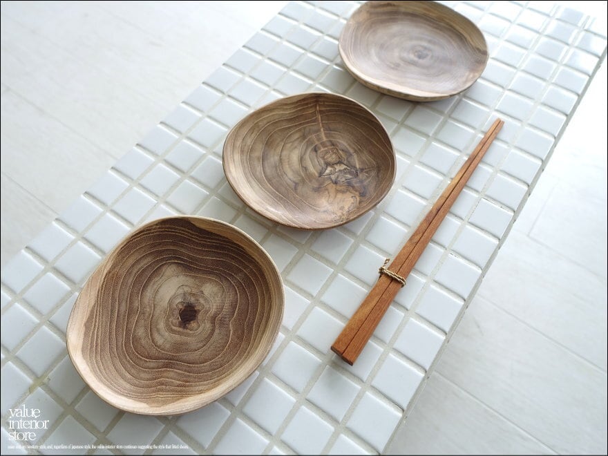 06□トレーお盆小物入れプレートボール無垢一枚板ウォールナット