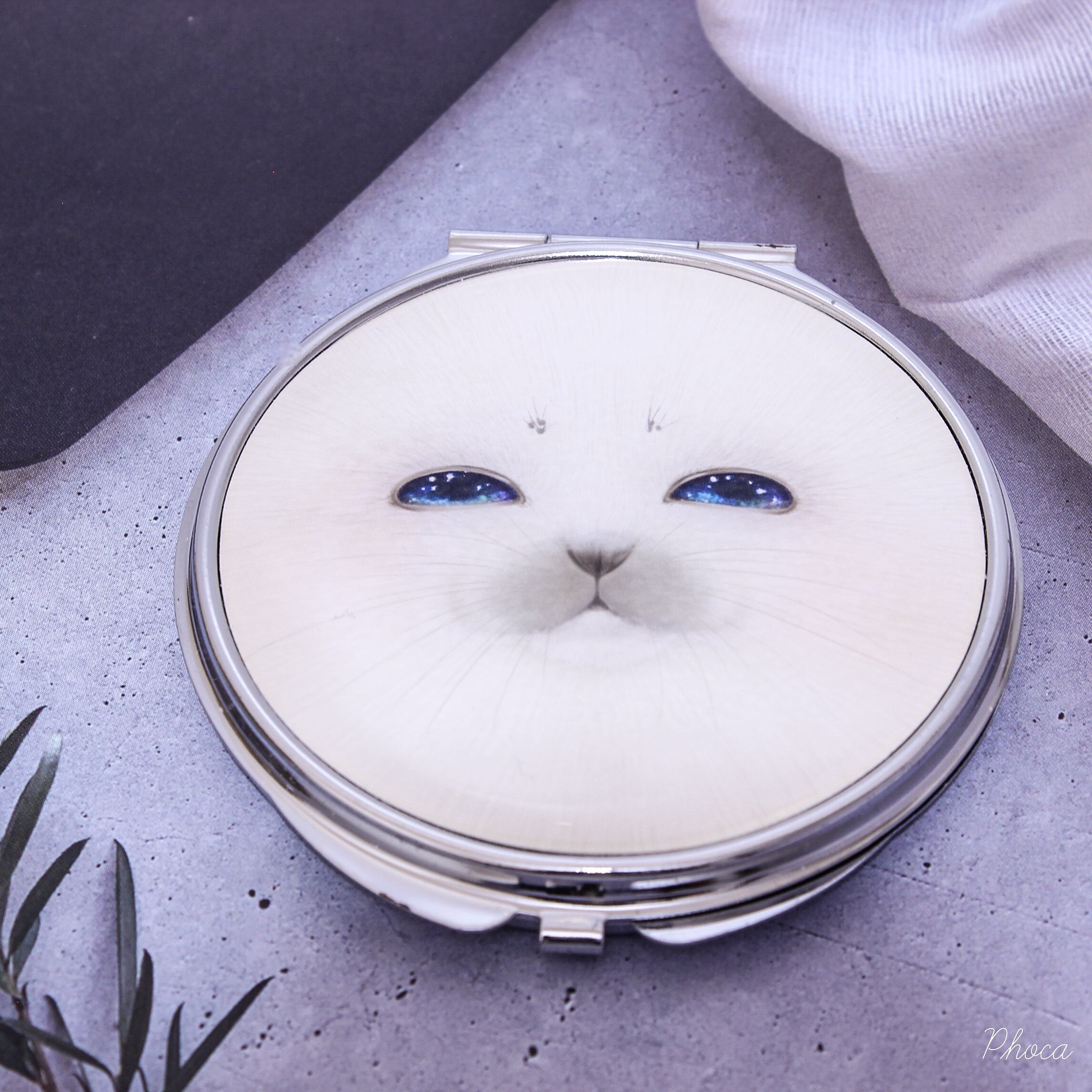 ねこ 猫 ミニ ミラー 拡大鏡
