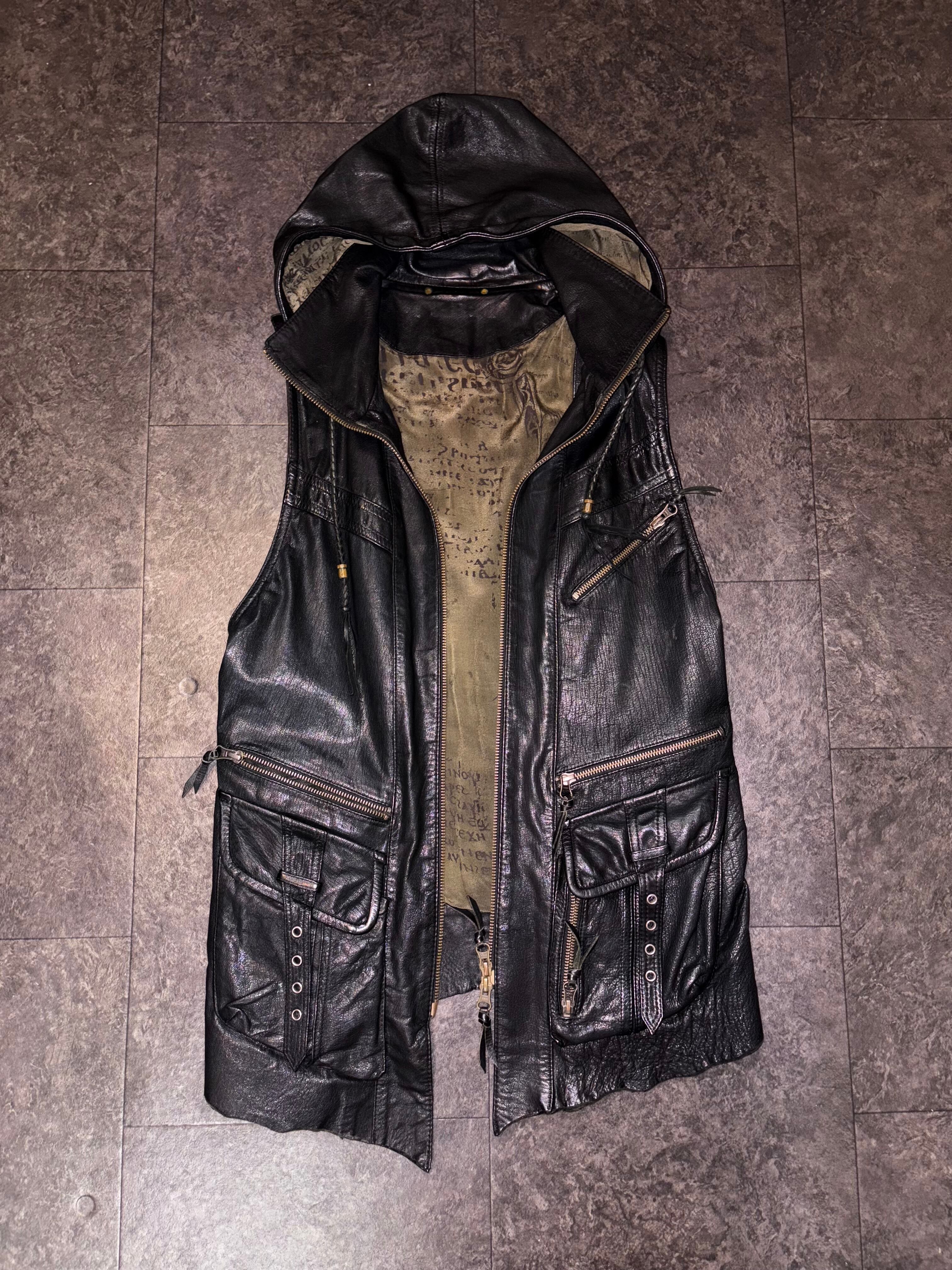 14th addiction Rogue Hooded Leather Vest