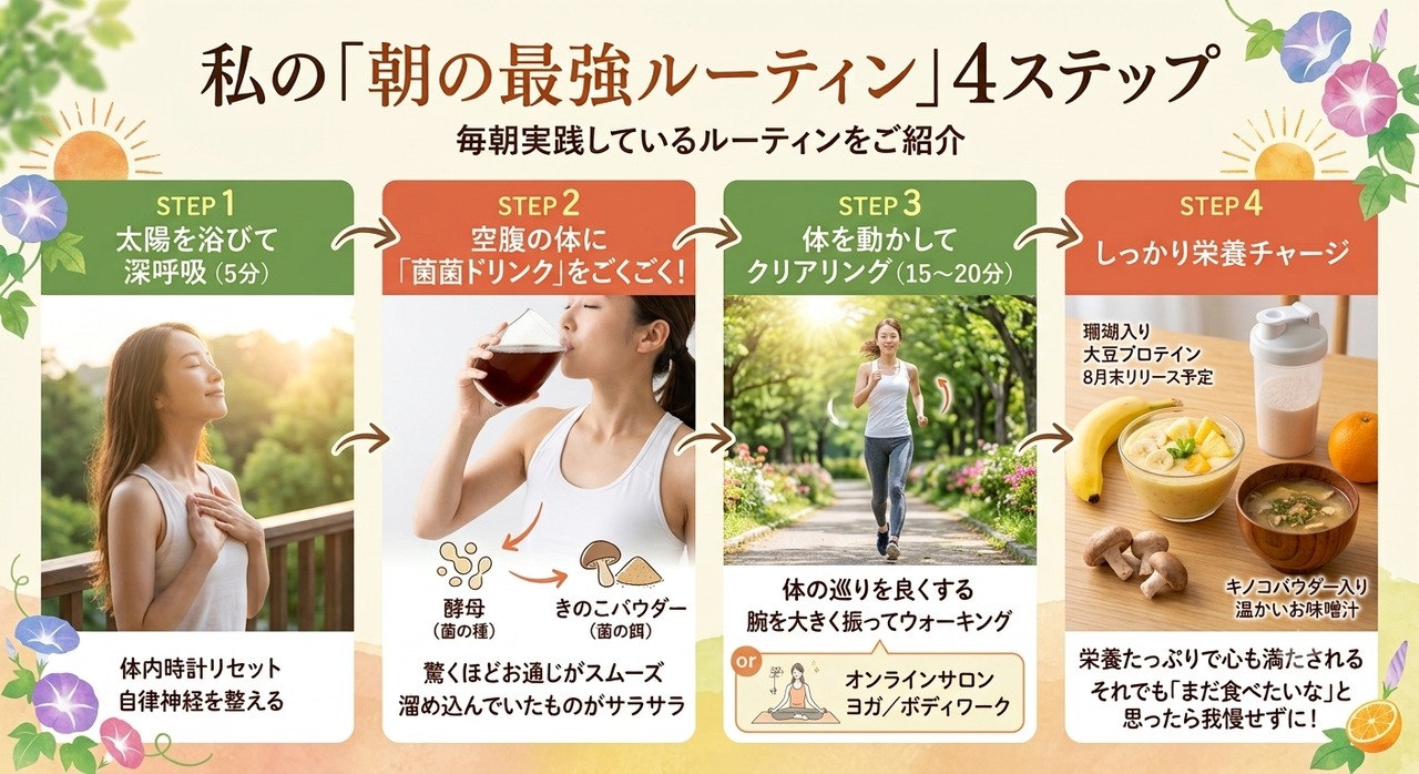 朝の最強菌習慣set（酵母エキス＋きのこパウダー）