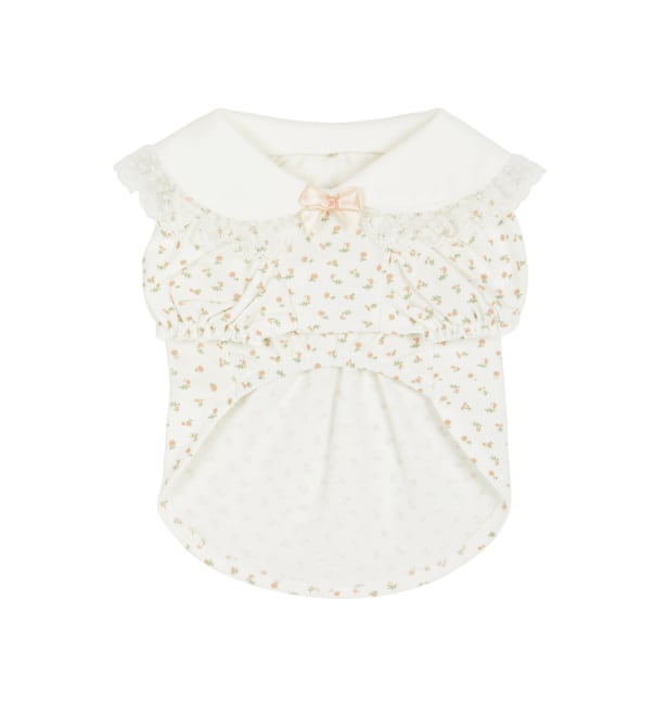 予約【Sallys】French collar puff blouse (Pure floral)