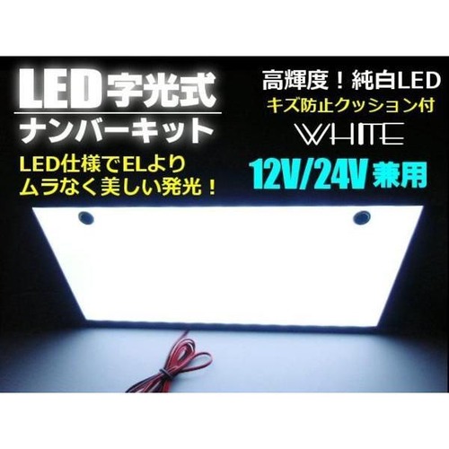 激白美発光!12ｖ24ｖ兼用/超薄型LED字光式ナンバープレート