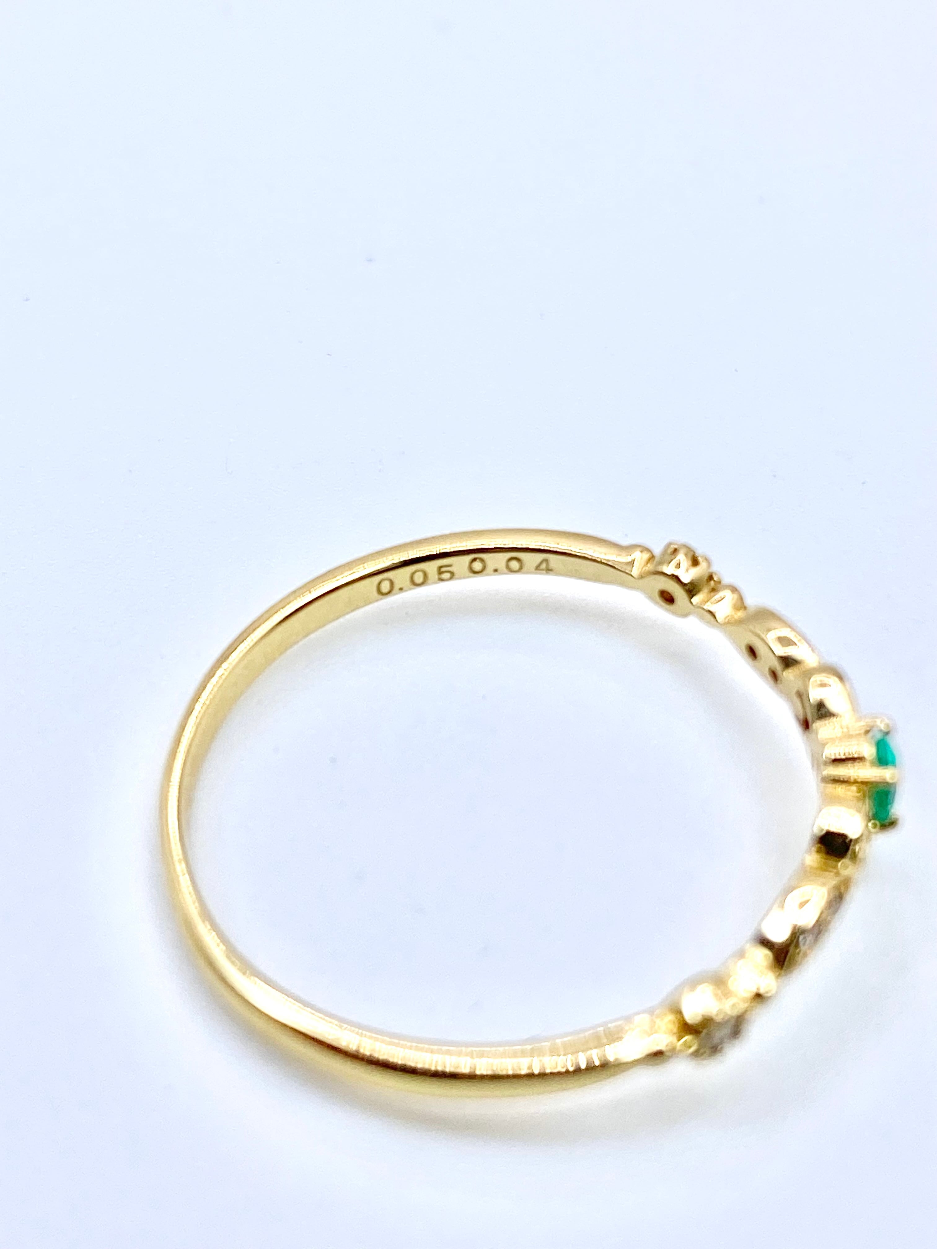 【サイズ変更14→10込】パライバ 0.05/ダイヤ0.04K18 リング14号 パライバトルマリン 0.05ct / ダイヤモンド 計0.04ct K18 リング 14号