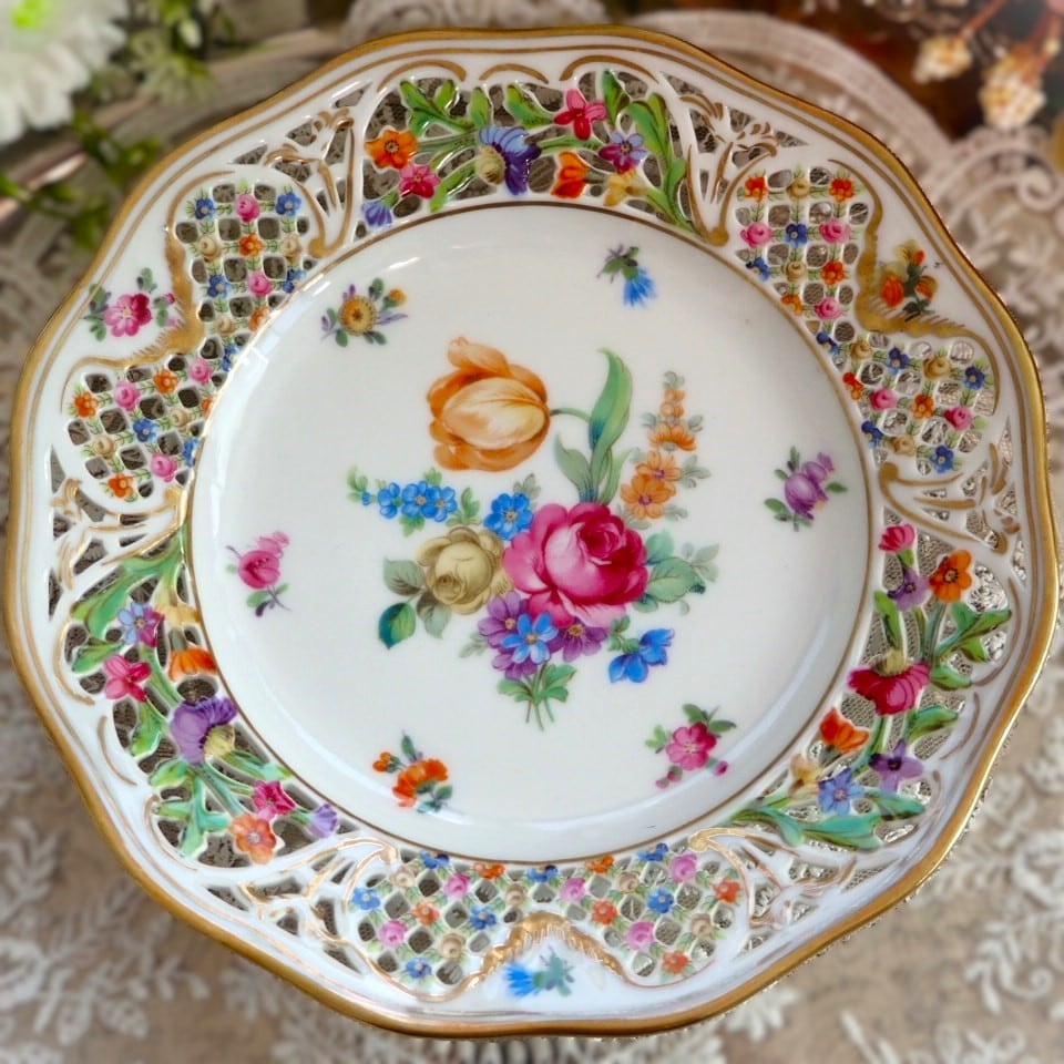 シューマン 希少 ババリア ドレスデン フラワー ピアス プレート シューマン 希少 ババリア ドレスデン フラワー ピアス プレート