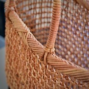 宮本工芸 あけび蔓 細目こだし編みロータイプ Miyamoto Craft Akebi Vine Basket – Fine Kodashi (S)