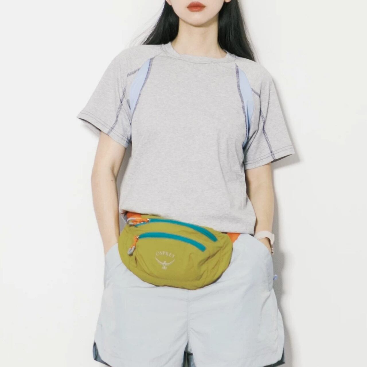 カラーブロックステッチデザインTシャツ C01351