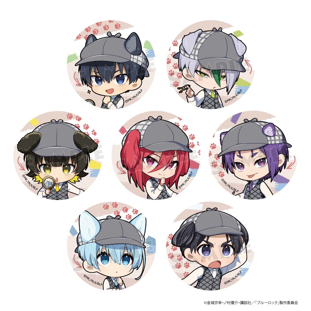 ブルーロック トレーディング缶バッジ(いぬみみ探偵/ver.A) BOX 全7種