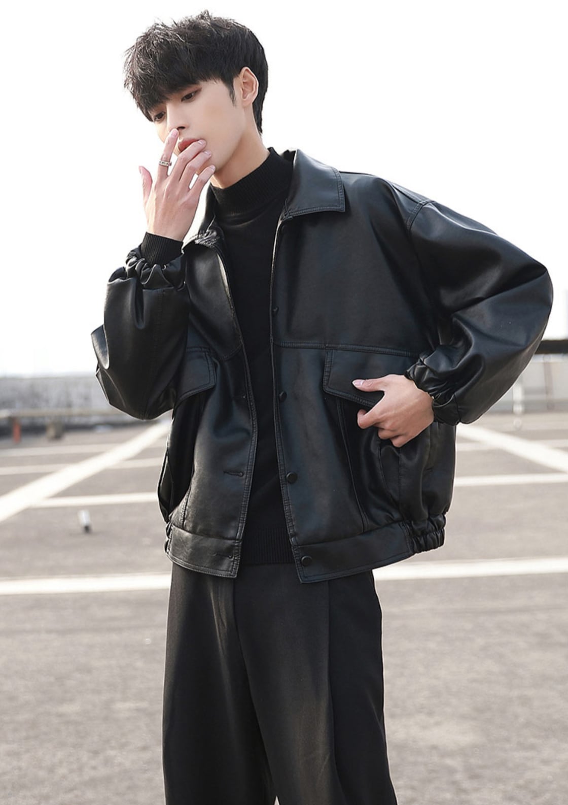 mystic フェイクレザージャケット ブラック mystic - 【中古】mystic | ミスティック フェイクレザージャケット