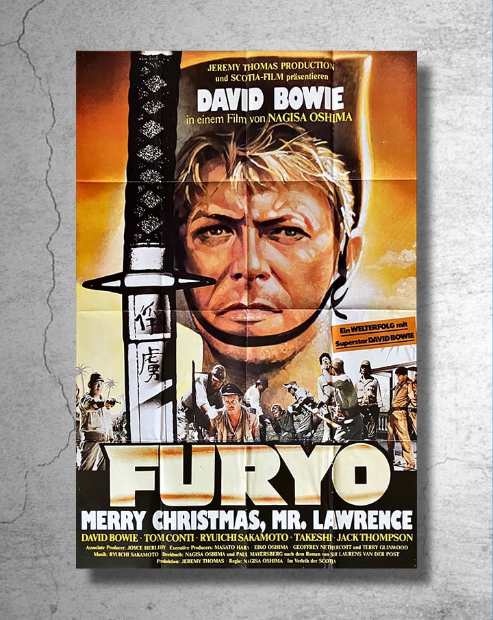 デヴィッド・ボウイ、坂本龍一出演映画 『戦場のメリークリスマス』ドイツ公開時の上映告知ポスター/