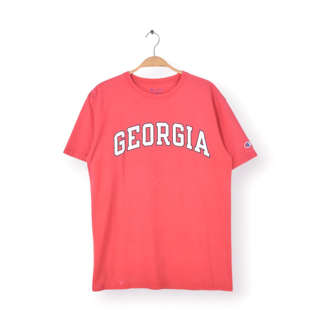 チャンピオン カレッジロゴ Tシャツ アーチロゴ ジョージア大学 赤 