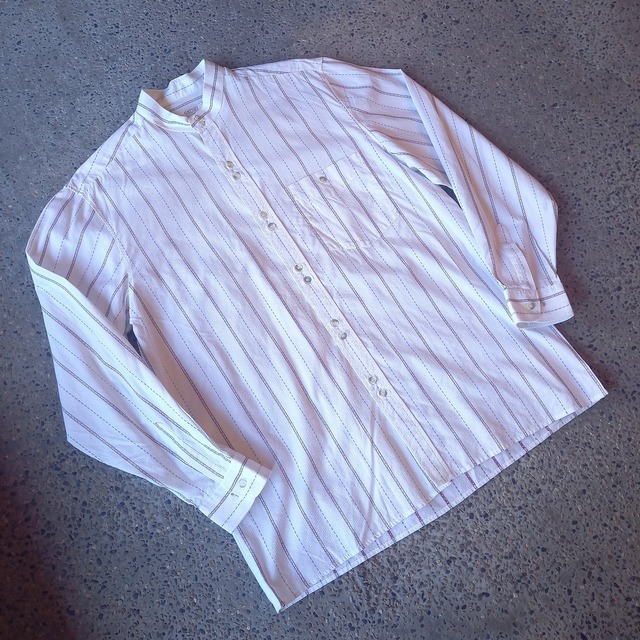 ドイツ製 デザインバンドカラーシャツ used [203042]