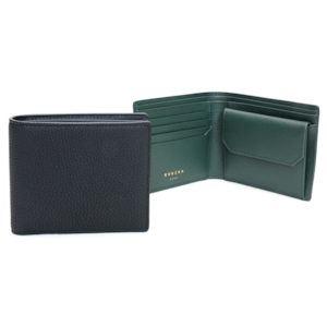 KUBER9981「SHRUNKENCALF」SHORT WALLET <BLACK&GREEN>