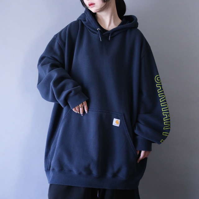 "carhartt" sleeve printed design XXXL super over silhouette parka