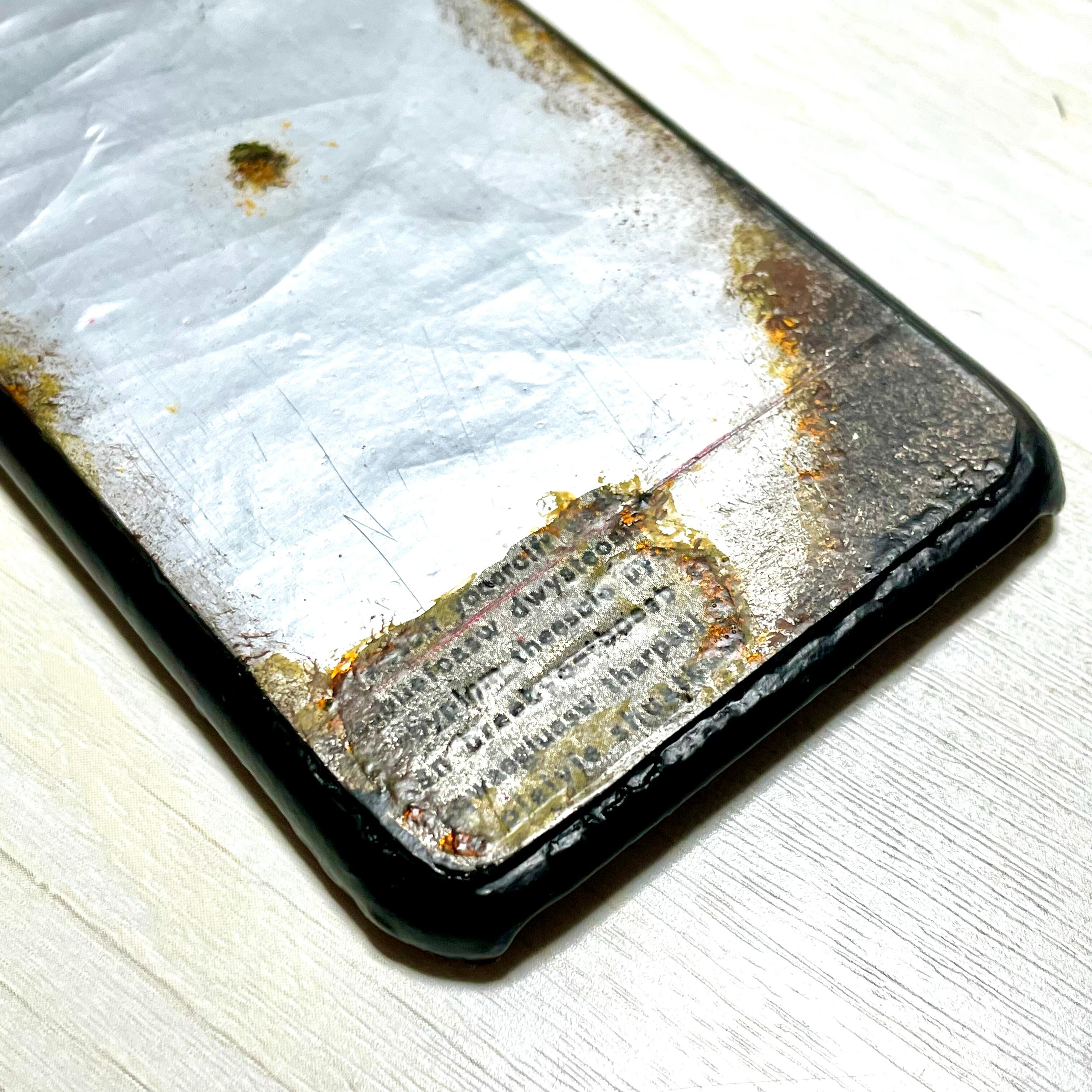 サビ塗装強化アルミプレートハンドメイドスマホケース | vintage works