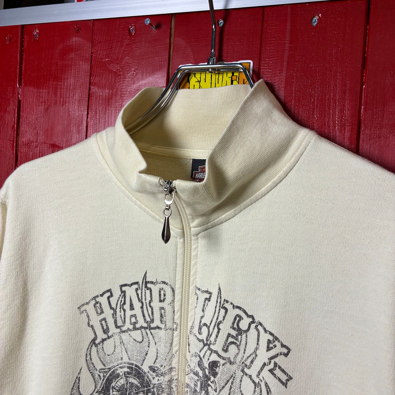 00s USA製　Harley-Davidson ジップアップスウェット　クリーム色