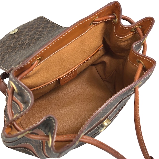 CELINE セリーヌ マカダム バックパック ブラウン ロゴ PVC レザー リュック vintage ヴィンテージ オールド 32j7rc