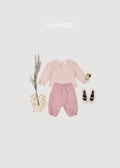 韓国子供服 / 26Autumn / 〖取寄〗valubebe / エンボスパンツ - ストライプ2 / ベビー服 / キッズ服 *6M~S*