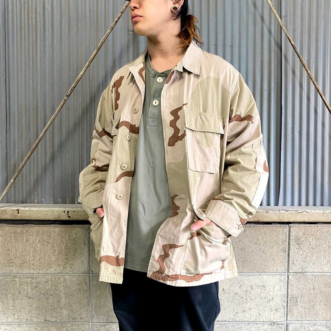 03年納品 米軍実品 デザートカモ BDUジャケット USA製 MEDIUM-REGULAR 
