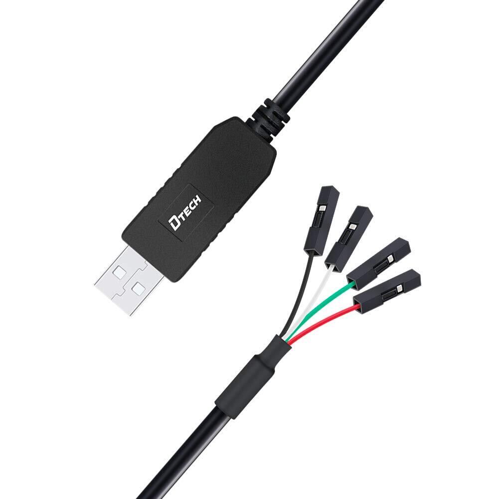 DTECH USB TTL シリアル 変換 ケーブル 3.3V 1m PL2303 チップセット 4