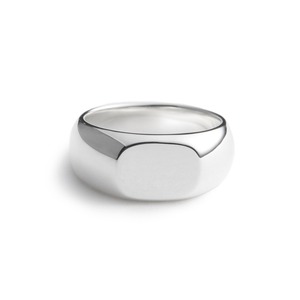 ❰ No.4 ❱ Horizontal circle polished silver ring