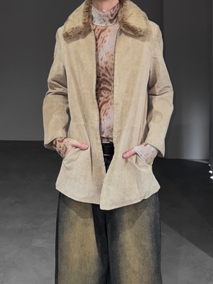 “2way” real suède jacket  (+ quilting liner) / beige