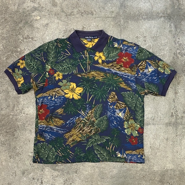 nautica Botanical pattern Polo shirt / Used