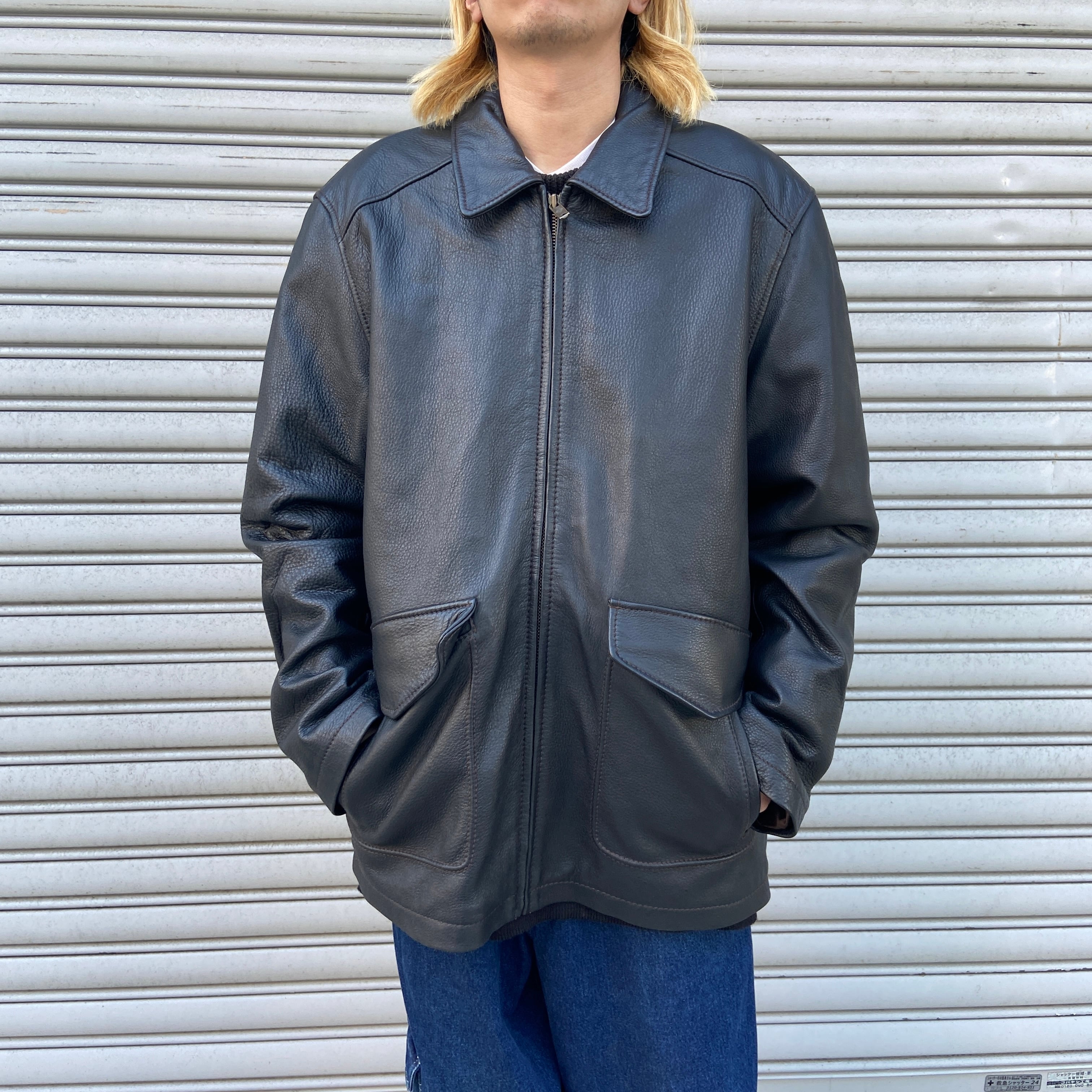 60s90s Columbia コロンビア　レザージャケット　黒　ブラック　希少