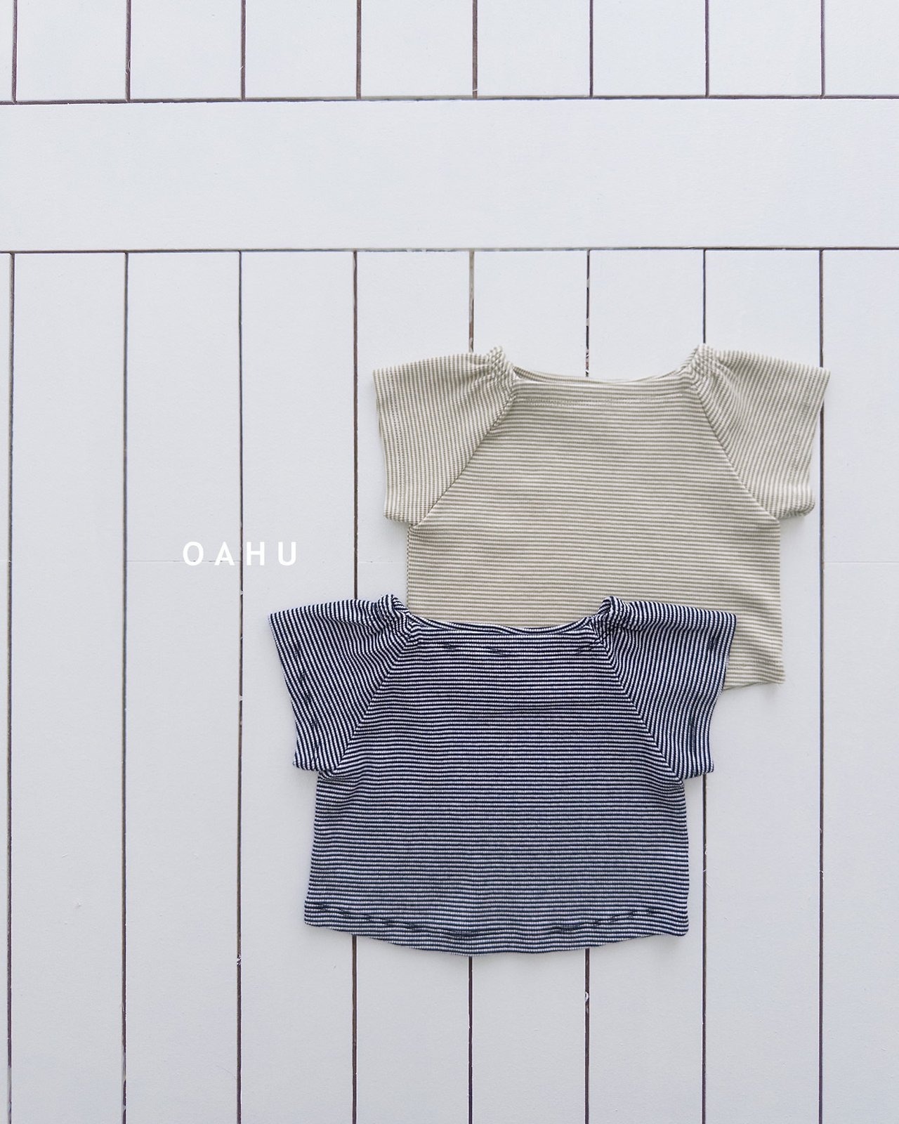 [OAHU] boat neck ribbed tee / [오아후] 보트넥골지티