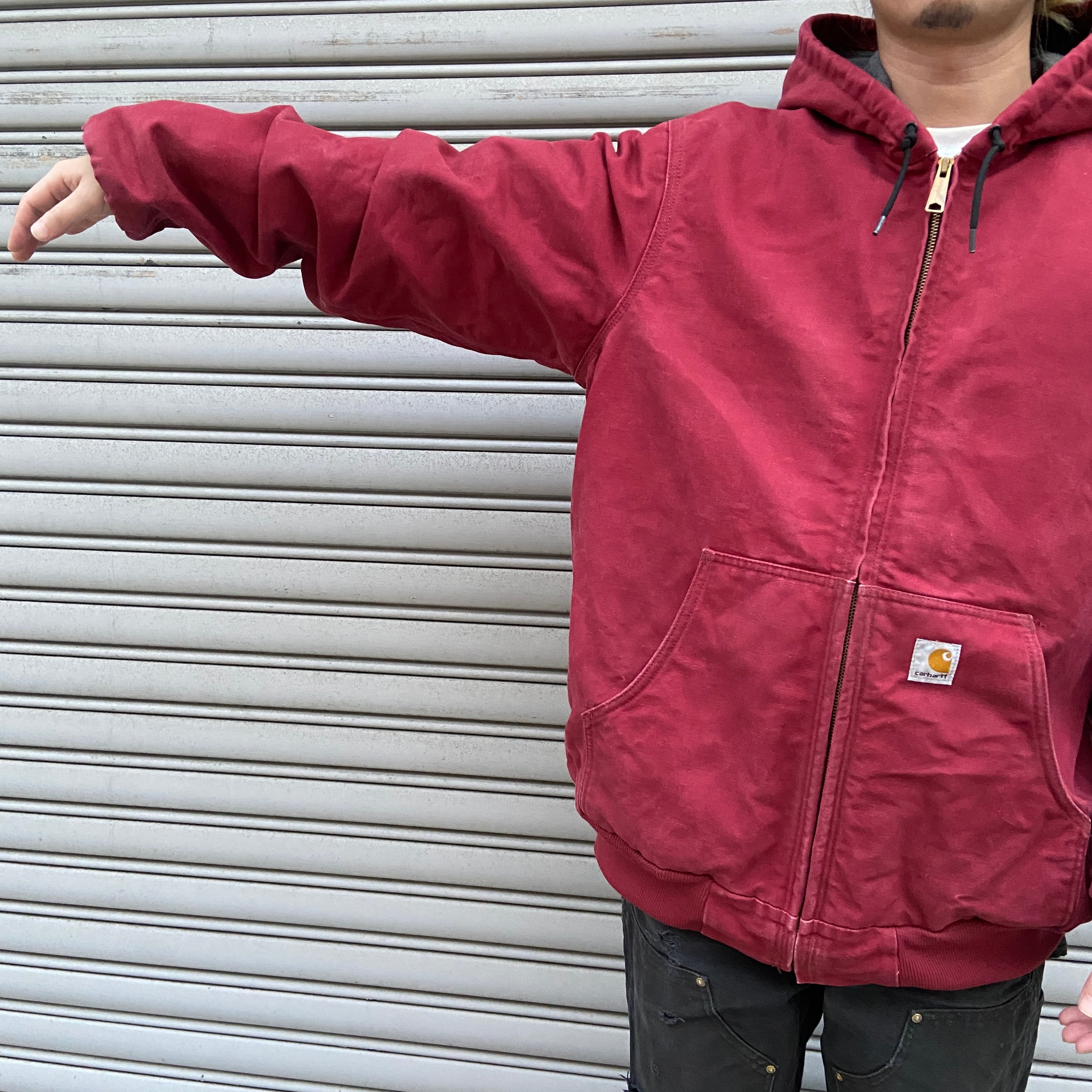 Carhartt ダック地 アクティブジャケット ボルドー 00s carhartt カーハート アクティブジャケット アクティブパーカー