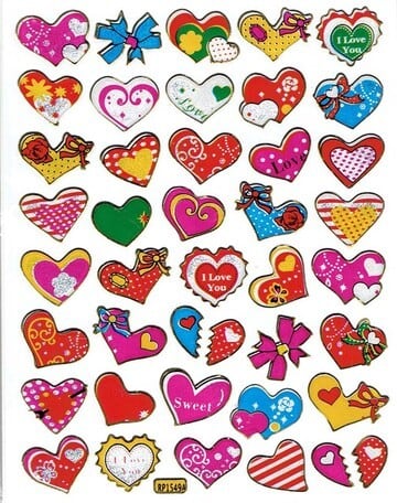 21 色々ハート レトロキラキラシール RP1549A VCS01