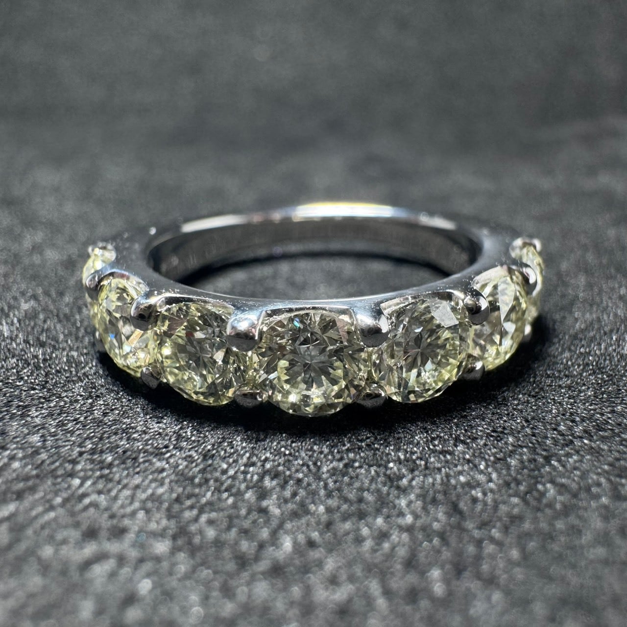 Pt900 2.197ct 7ピース 大粒ダイヤモンド エタニティリング | カオキ