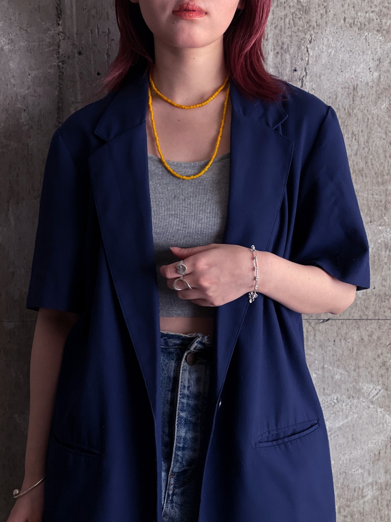 tay original／Beads necklace（yellow beads・short）