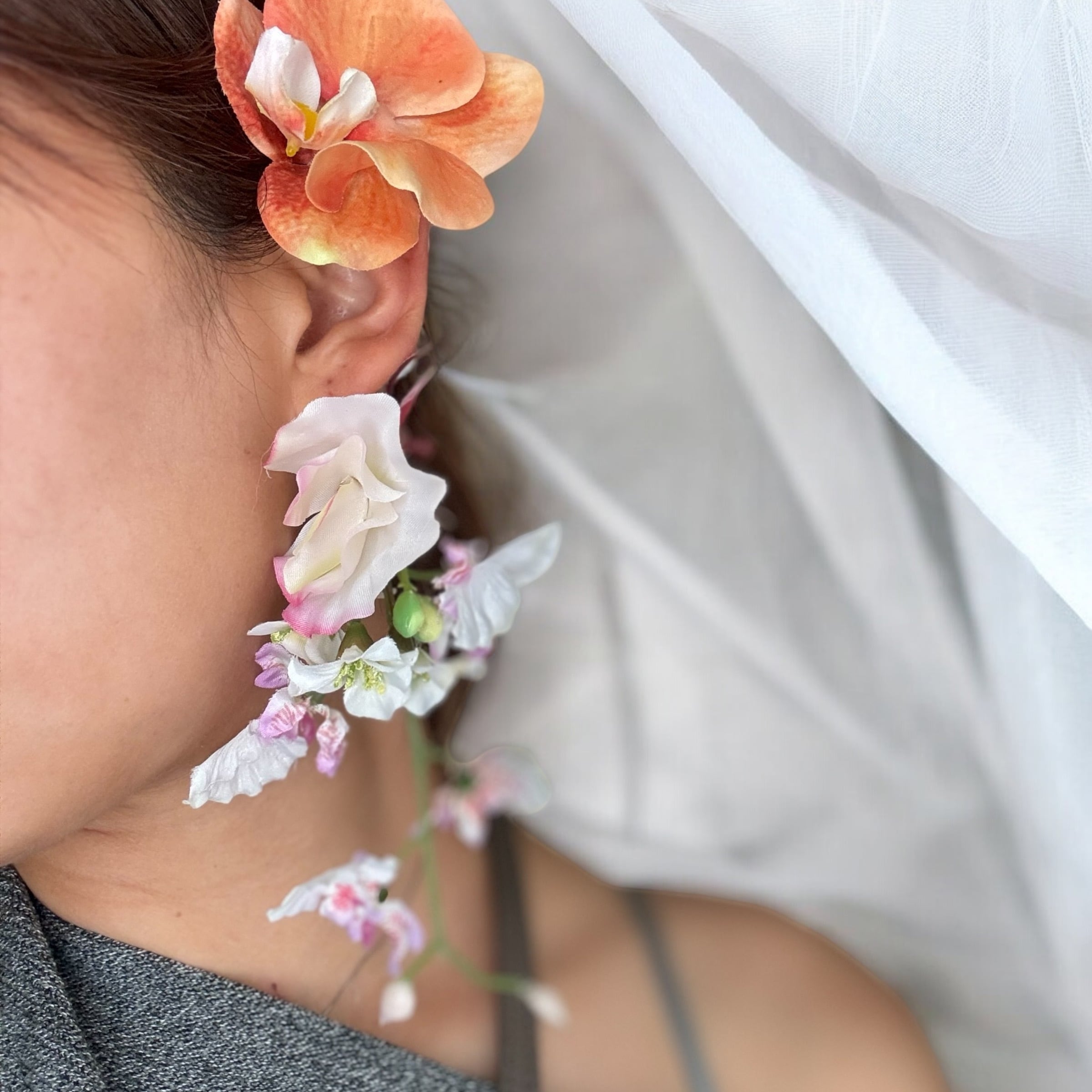 結婚式ブーケ&ブートニア　フラワーイヤーカフ 結婚式ブーケ&ブートニア フラワーイヤーカフ notみんなと同じ！ちょい