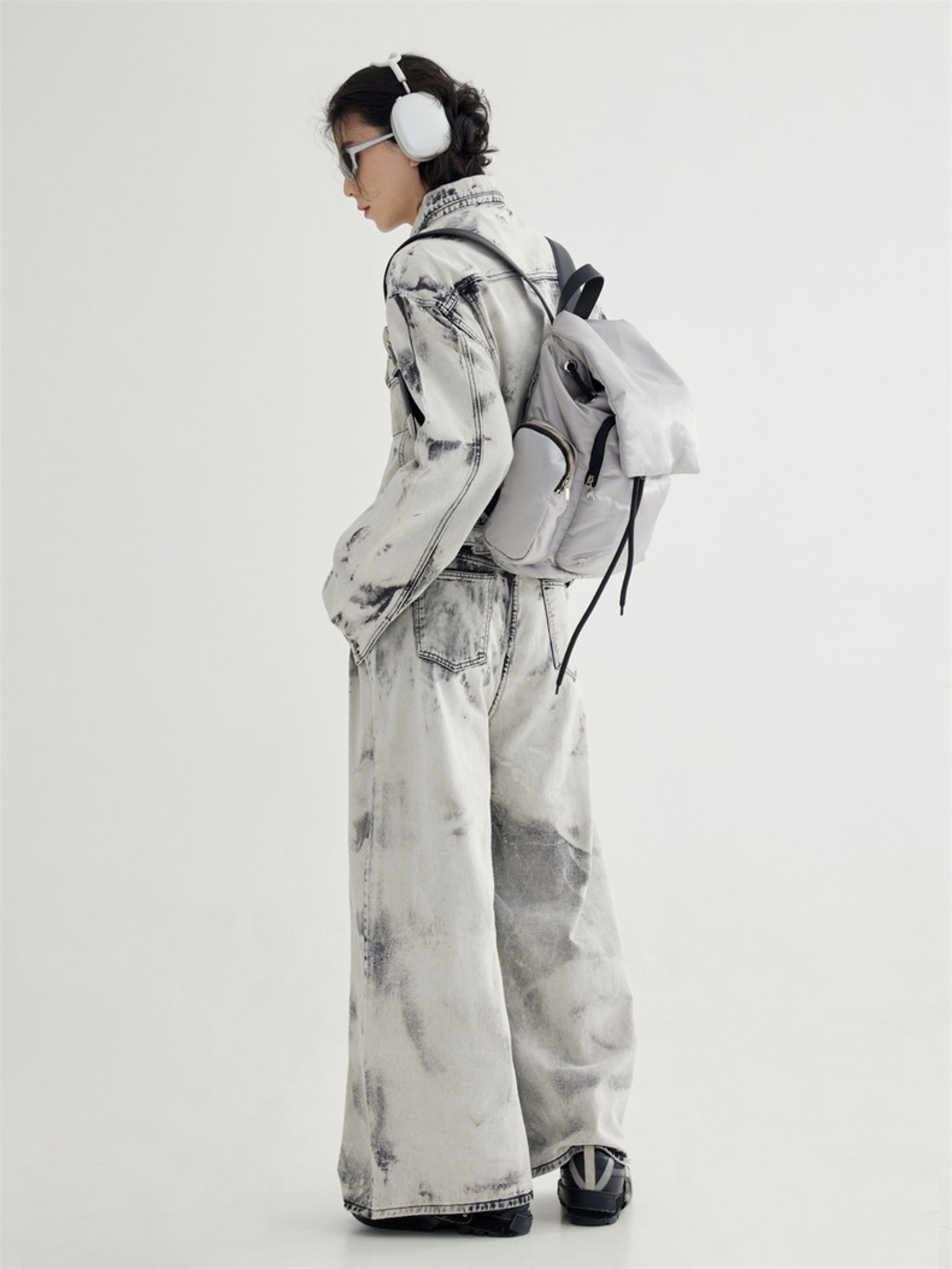 【PEOPLESTYLE 】vintage tie-dye oversize denim jacket