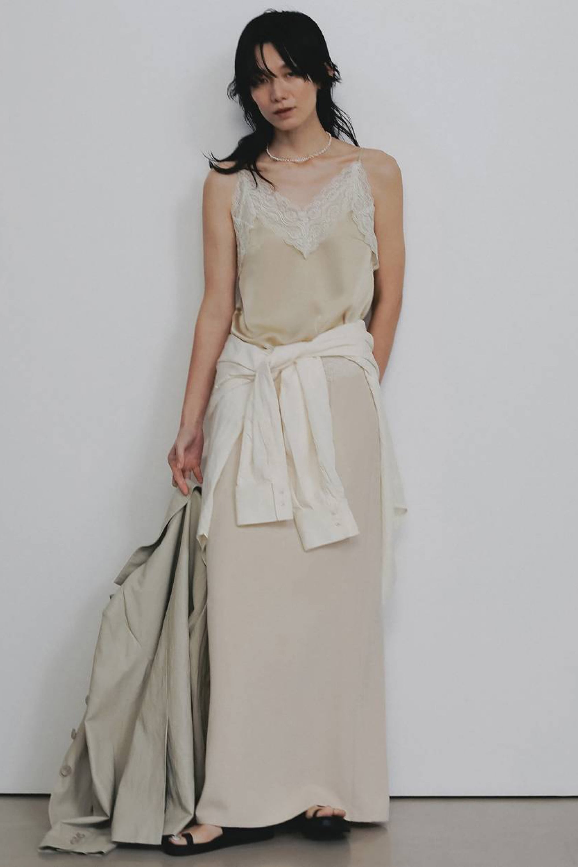 anuke ジョーゼットペンシルスカート ànuke Georgette Pencil Skirt ジョーゼットペンシルスカート Ivory