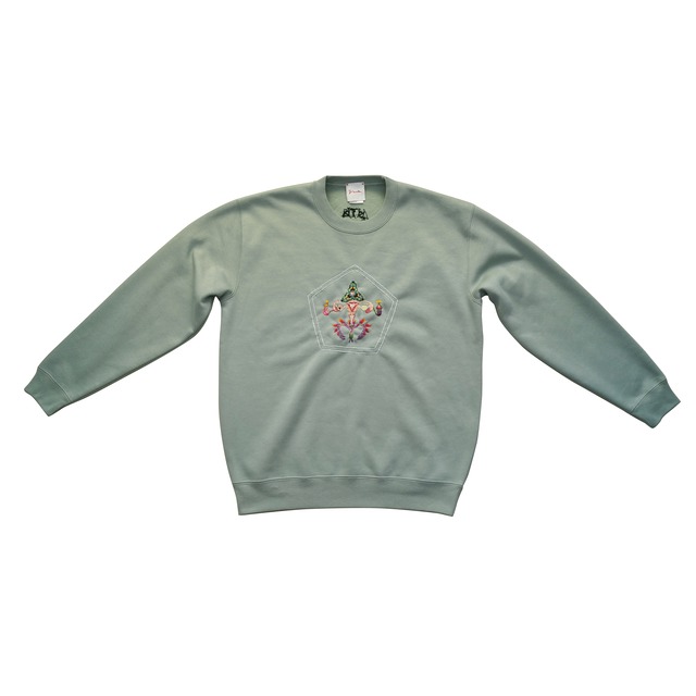 二宮佐和子 　“ exoticism eroticism ” Sweatshirt　スモーキーグリーン
